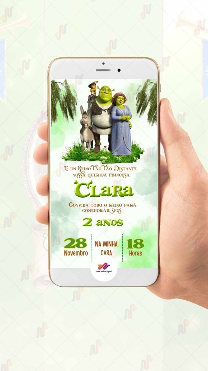 Convite Virtual Shrek - Imagem 2