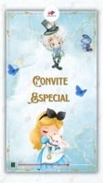 Convite Animado Plus Alice no País das Maravilhas