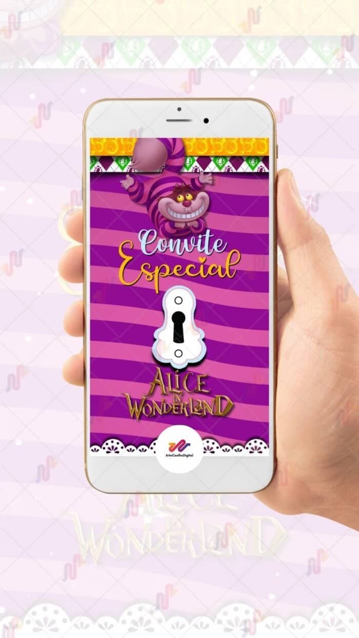 Convite Animado Plus Alice no País das Maravilhas - Imagem 2