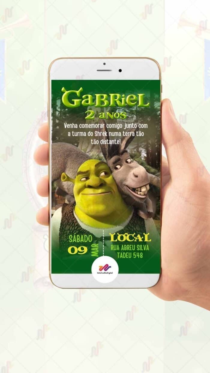 Convite Virtual Shrek - Imagem 2