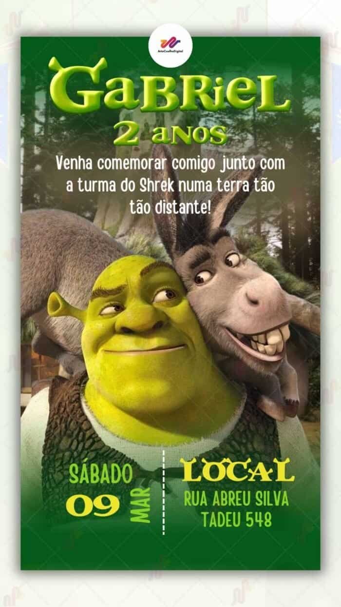 Convite Virtual Shrek - Imagem 1