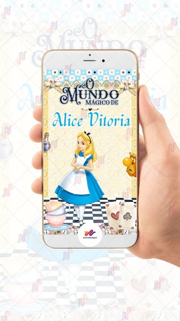 Convite Animado Plus Alice no País das Maravilhas - Imagem 2