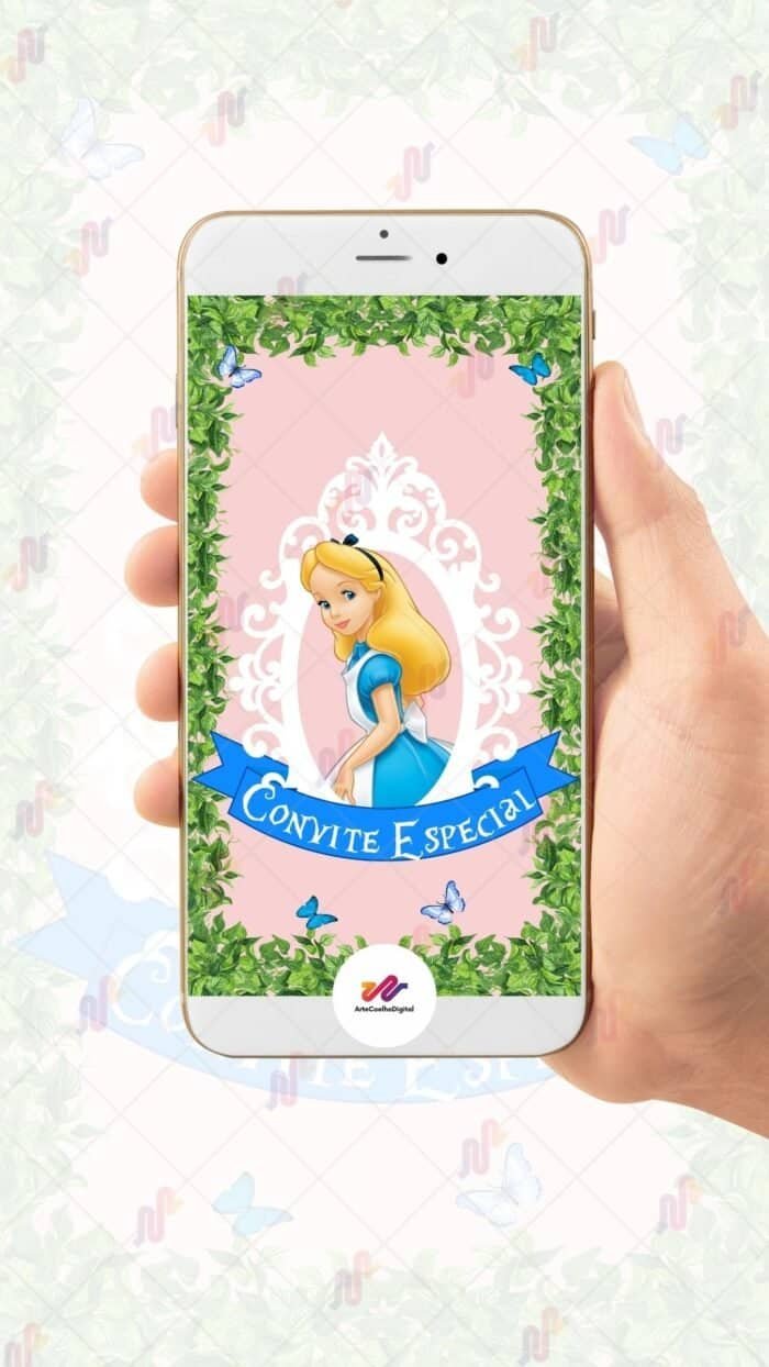 Convite Animado Plus Alice no País das Maravilhas - Imagem 2
