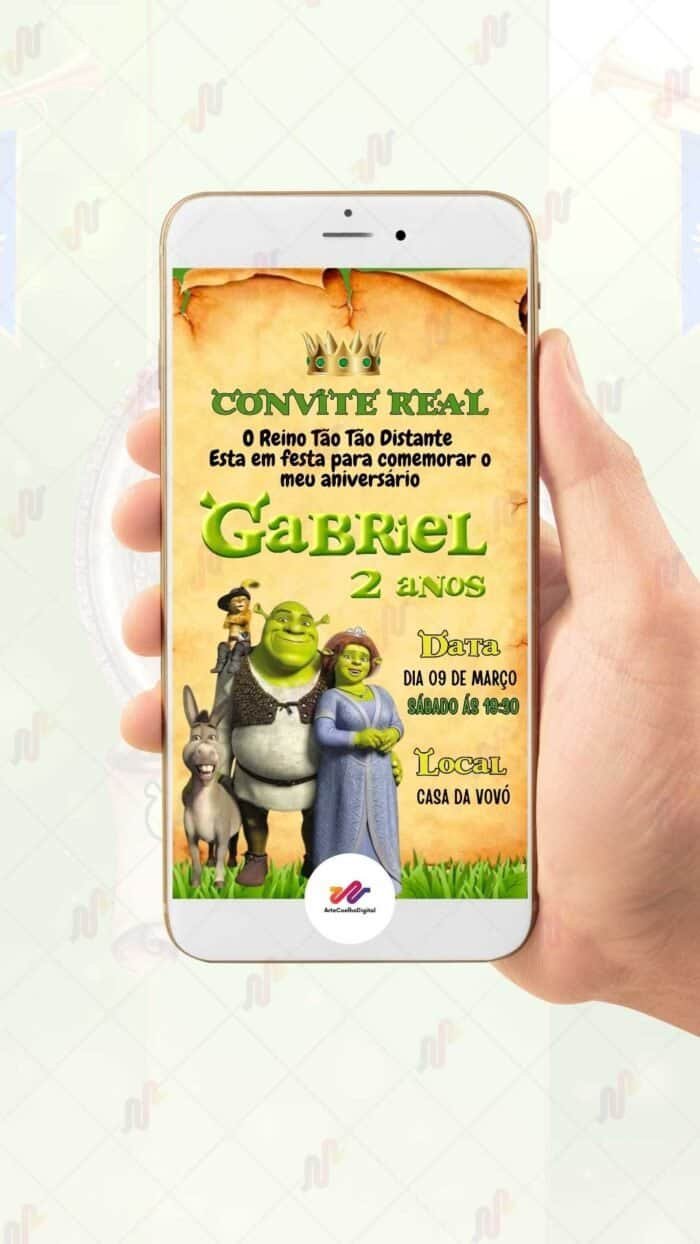 Convite Virtual Shrek - Imagem 2