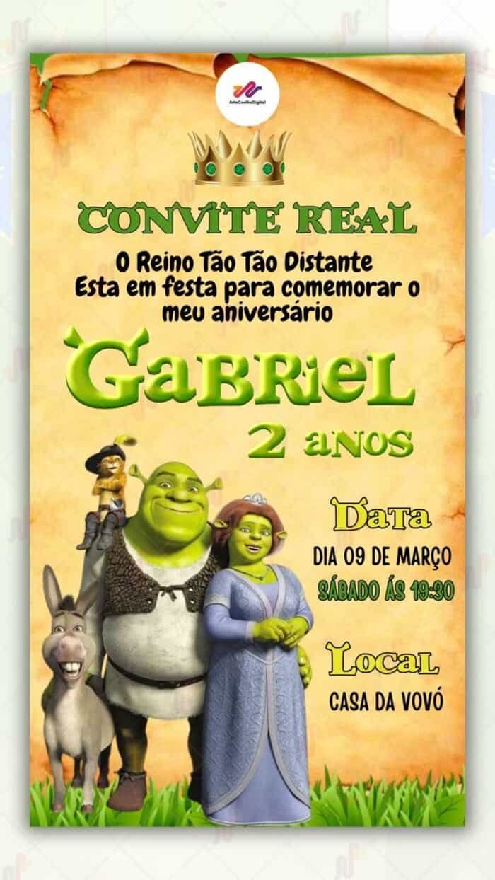 Convite Virtual Shrek - Imagem 1