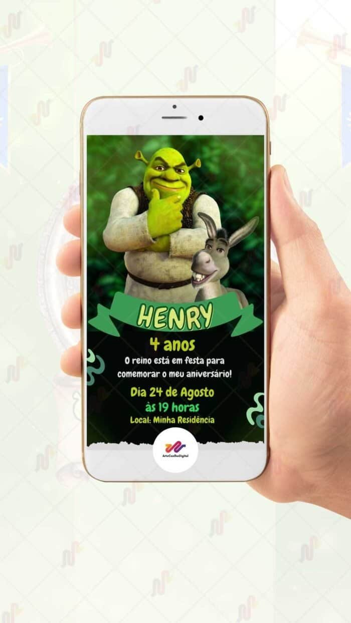 Convite Virtual Shrek - Imagem 2