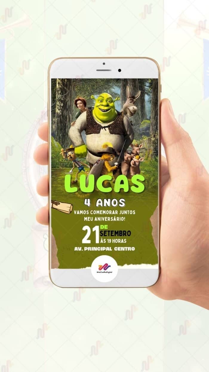 Convite Virtual Shrek - Imagem 2