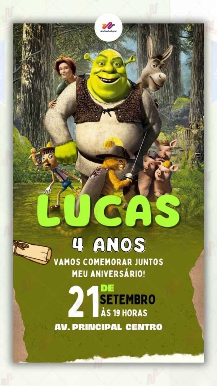 Convite Virtual Shrek - Imagem 1