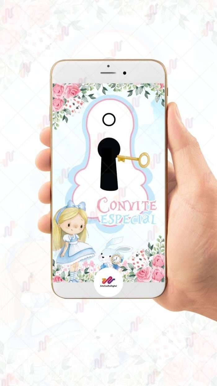 Convite Animado Plus Alice no País das Maravilhas - Imagem 2