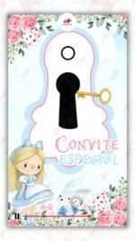 Convite Animado Plus Alice no País das Maravilhas