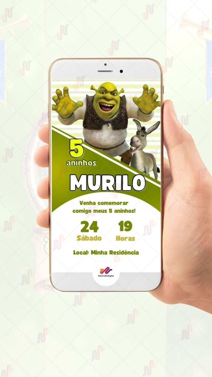 Convite Virtual Shrek - Imagem 2