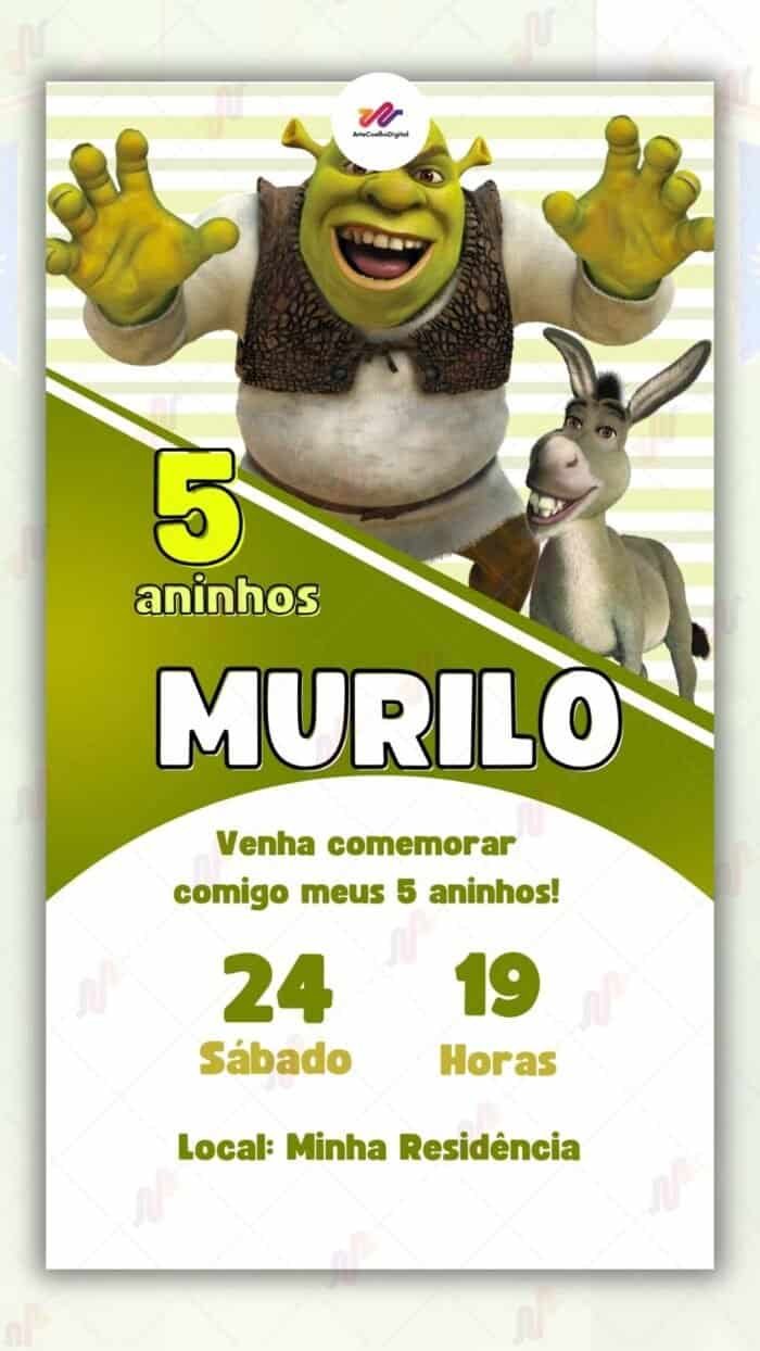 Convite Virtual Shrek - Imagem 1