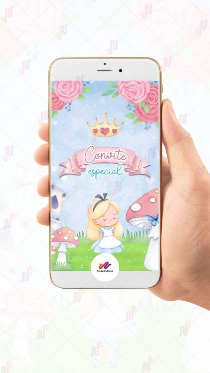 Convite Animado Plus Alice no País das Maravilhas - Imagem 2