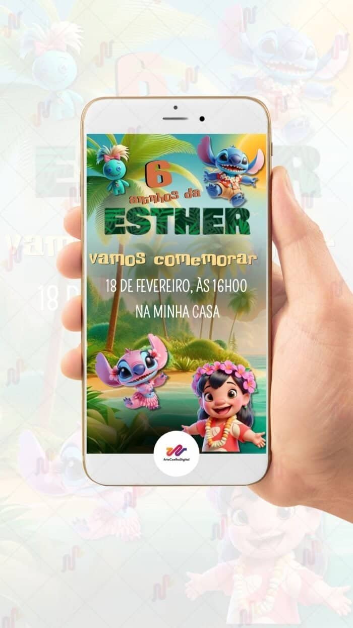 Convite Digital Lilo e Stitch - Imagem 2