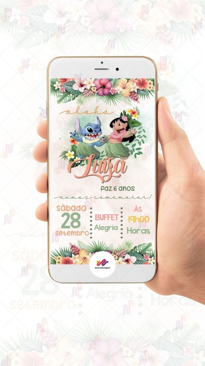 Convite Digital Lilo e Stitch - Imagem 2