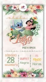 Convite Digital Lilo e Stitch