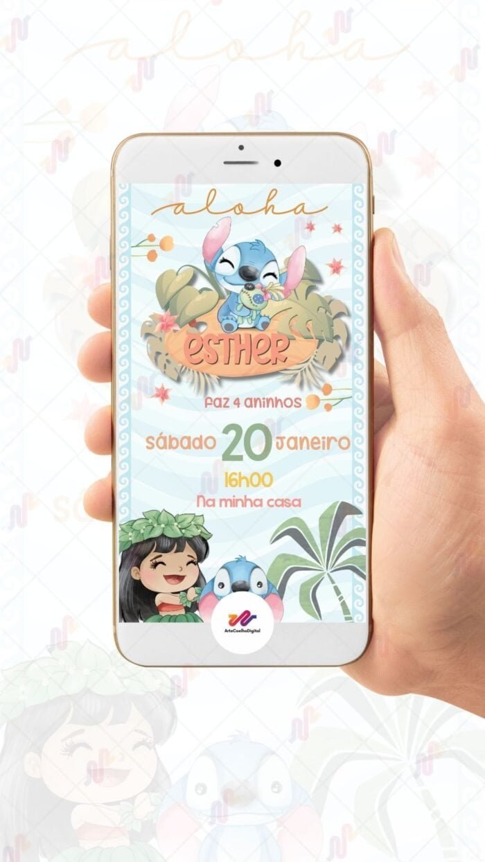 Convite Digital Lilo e Stitch - Imagem 2