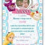Convite Animado Alice no País das Maravilhas