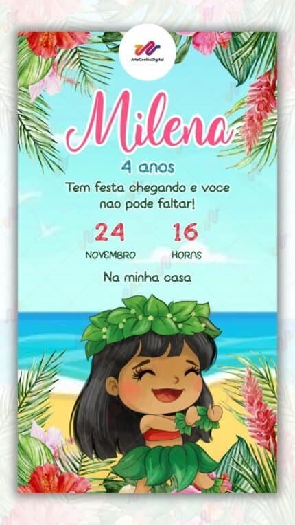 Convite Digital Lilo e Stitch