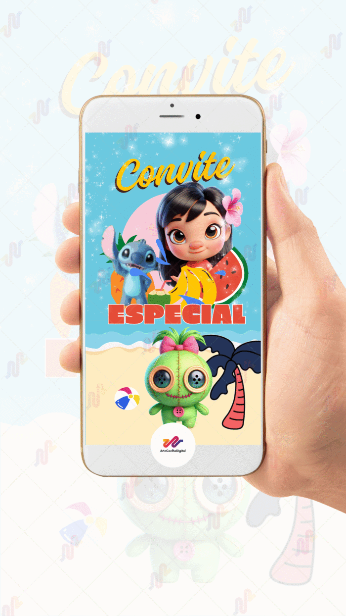 Convite Animado Plus Lilo e Stitch - Imagem 2