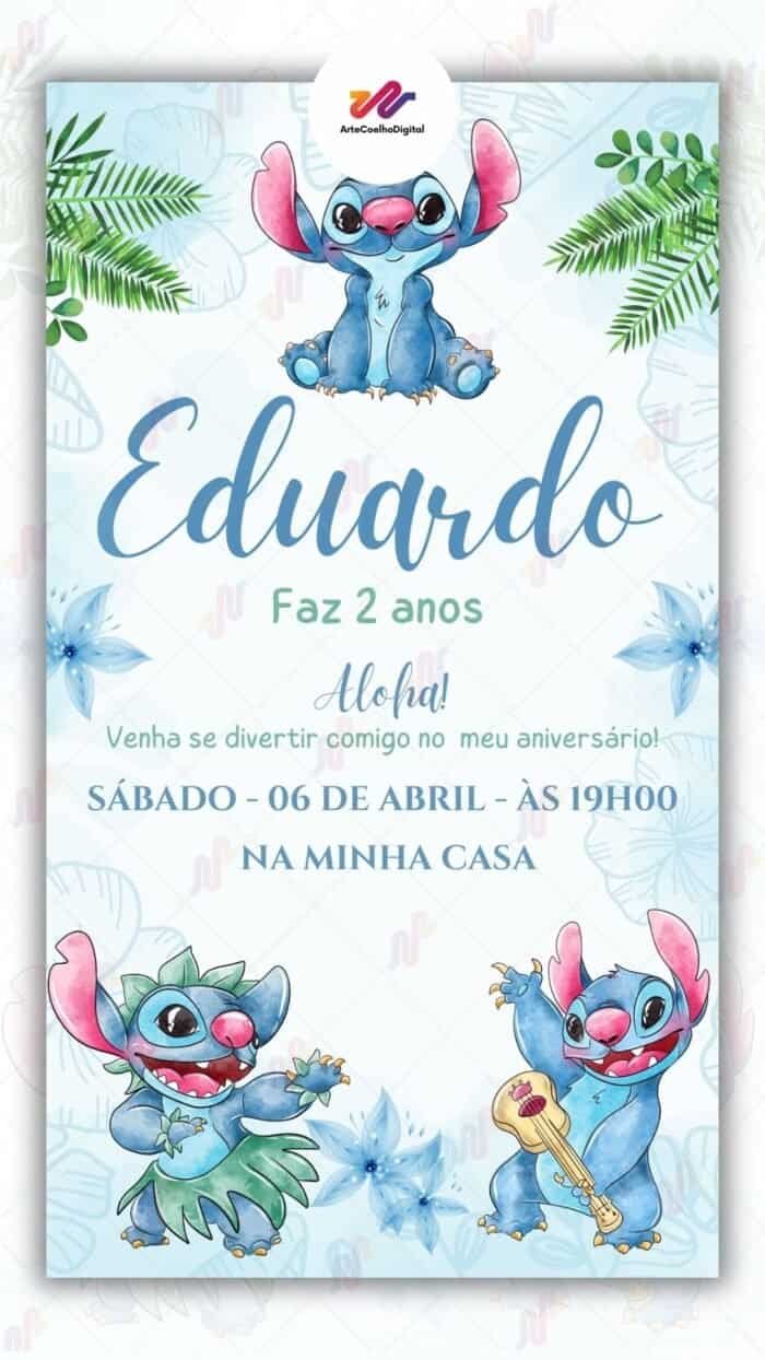 Convite Digital Stitch - Imagem 1