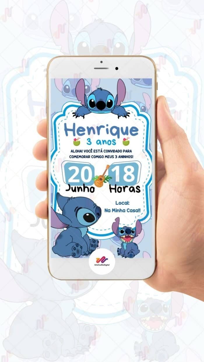 Convite Digital Stitch - Imagem 2