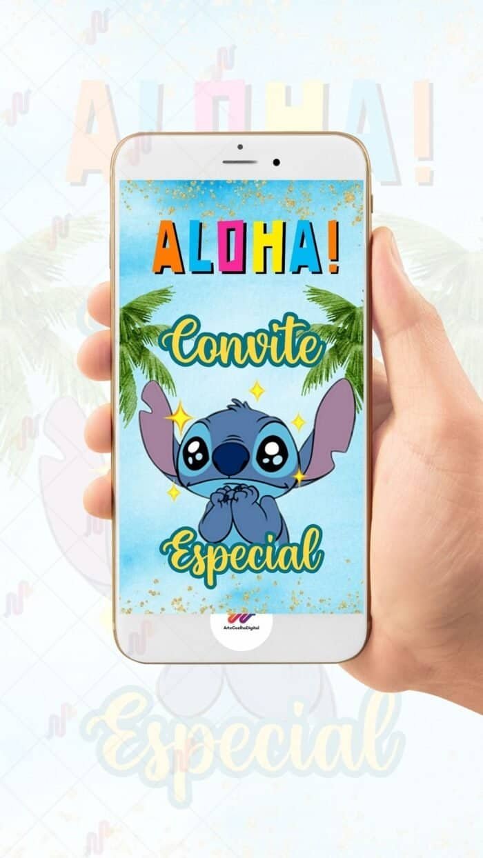 Convite Animado Plus Stitch - Imagem 2