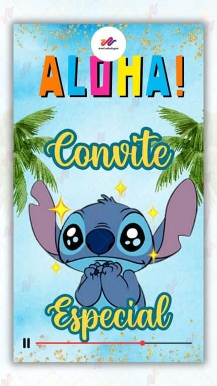 Convite Animado Plus Stitch