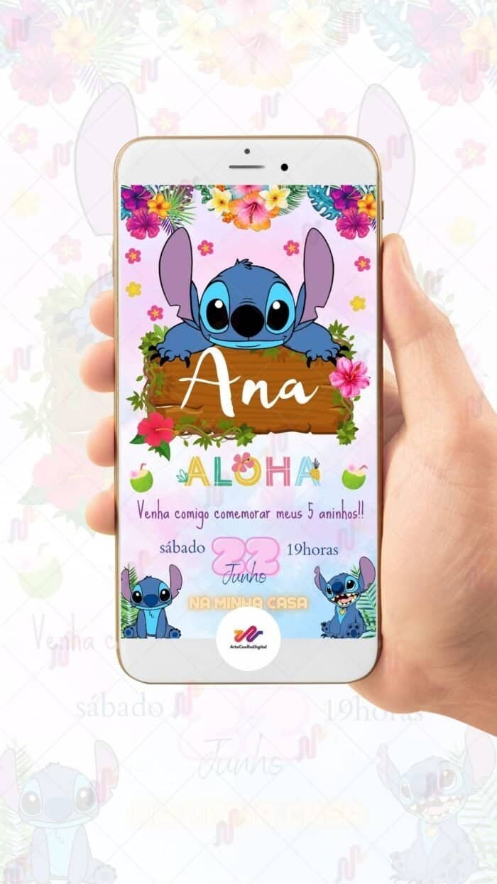 Convite Digital Stitch - Imagem 2