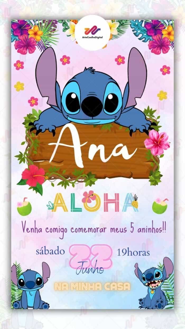 Convite Digital Stitch - Imagem 1