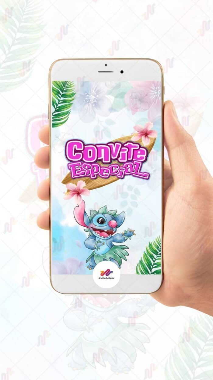 Convite Animado Plus Stitch - Imagem 2