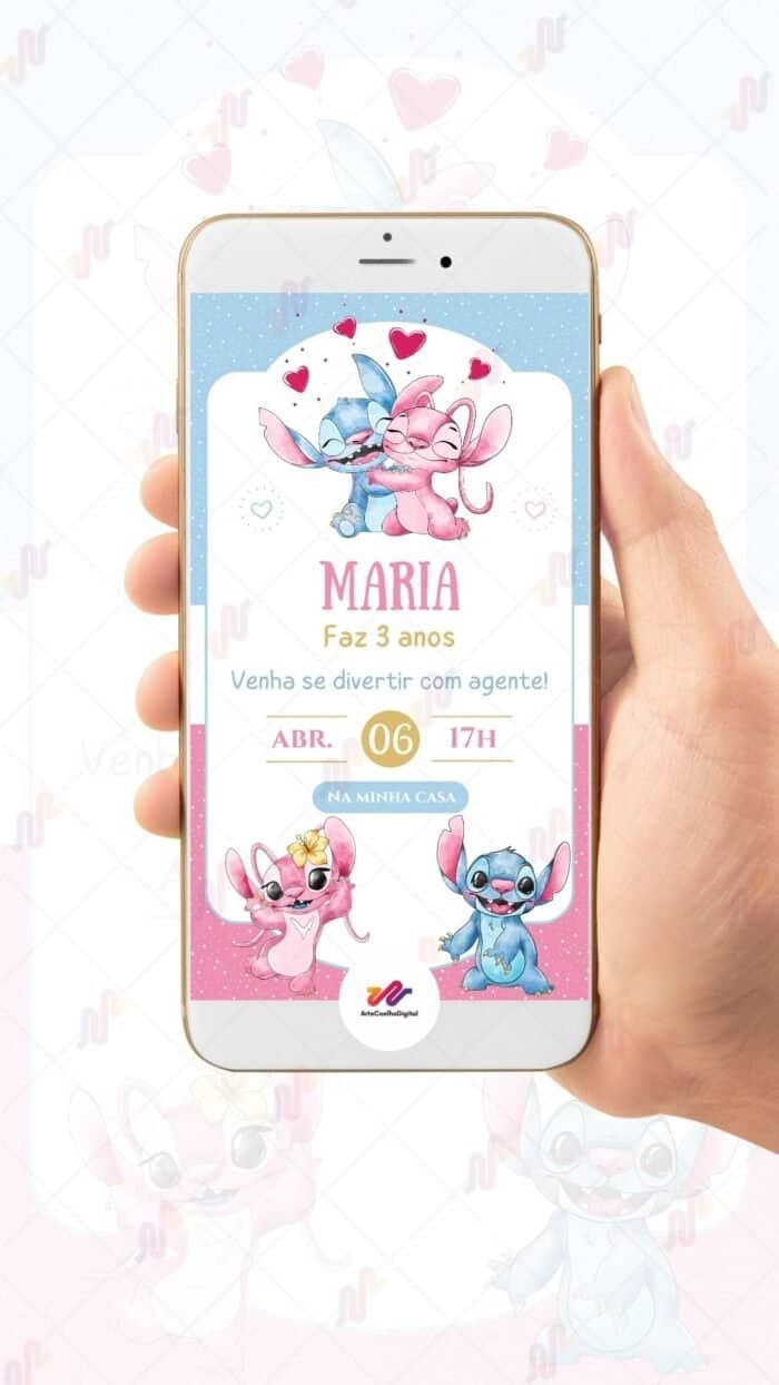 Convite Digital Stitch e Angel - Imagem 2