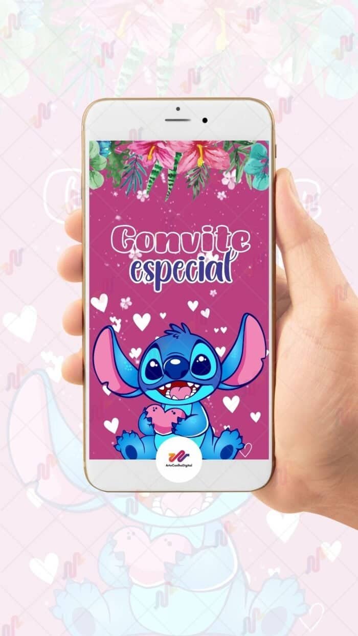 Convite Animado Plus Stitch - Imagem 2