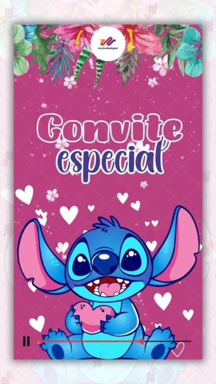 Convite Animado Plus Stitch