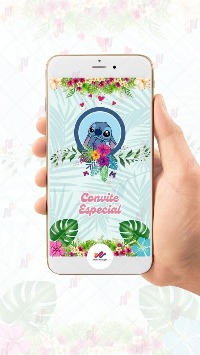 Convite Animado Plus Stitch - Imagem 2