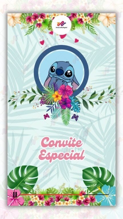 Convite Animado Plus Stitch