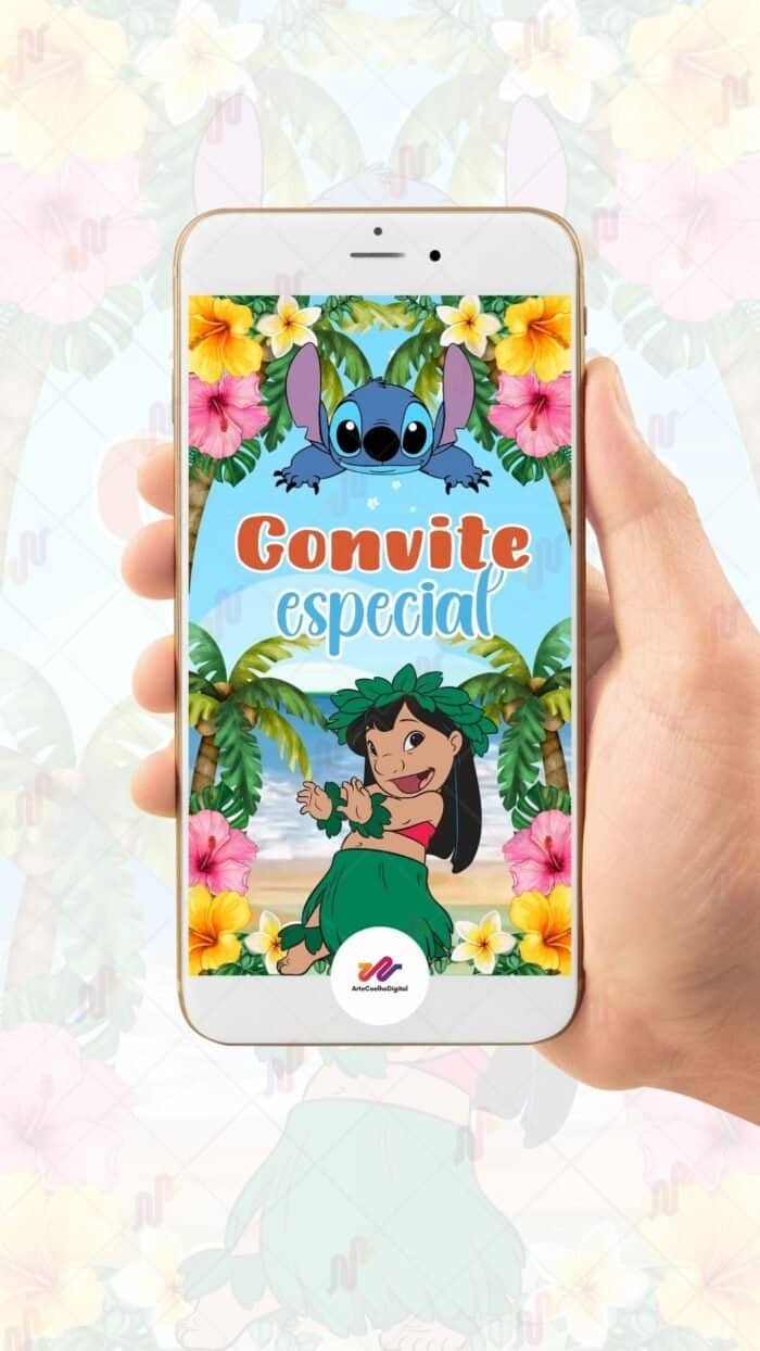 Convite Animado Plus Lilo e Stitch - Imagem 2