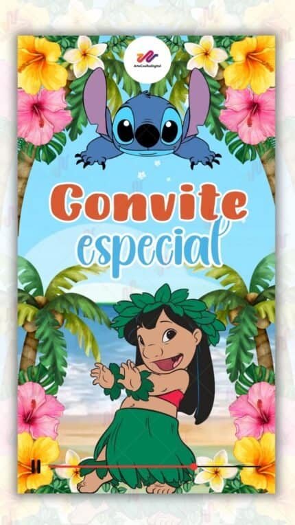 Convite Animado Plus Lilo e Stitch