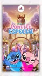 Convite Animado Plus Stitch e Angel Pascoa