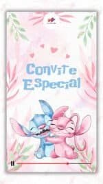 Convite Animado Plus Stitch e Angel