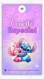 Convite Animado Plus Stitch e Angel