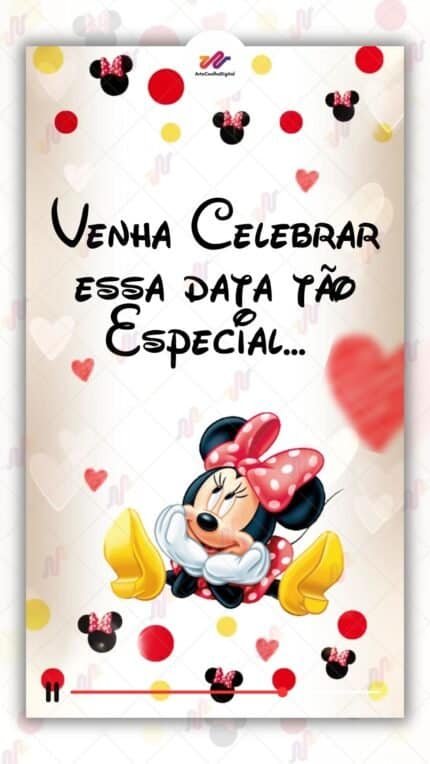 Convite Animado Plus Minnie Vermelha