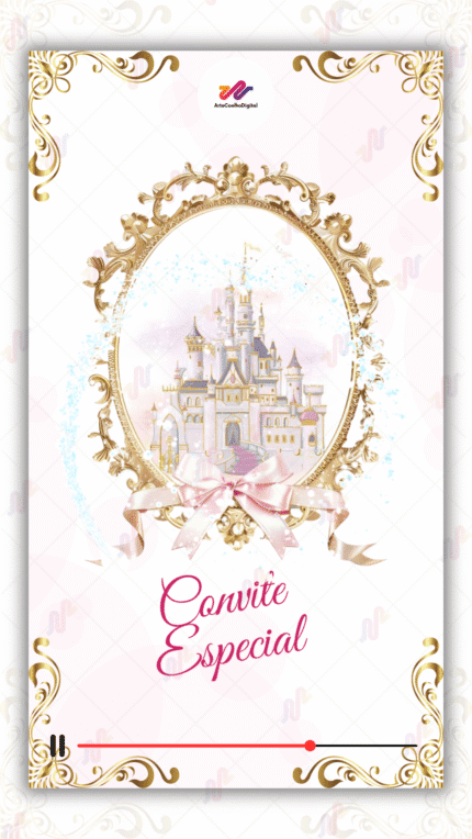 Convite Animado Plus Princesas Disney