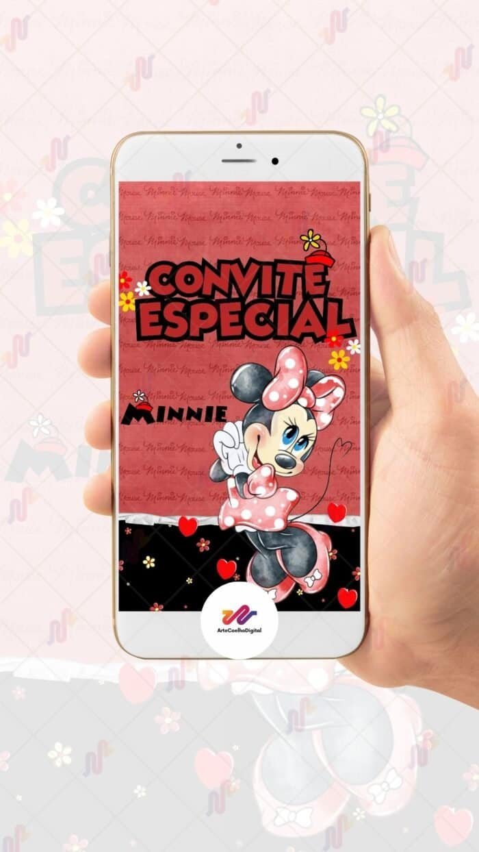 Convite Animado Plus Minnie Vermelha - Imagem 2