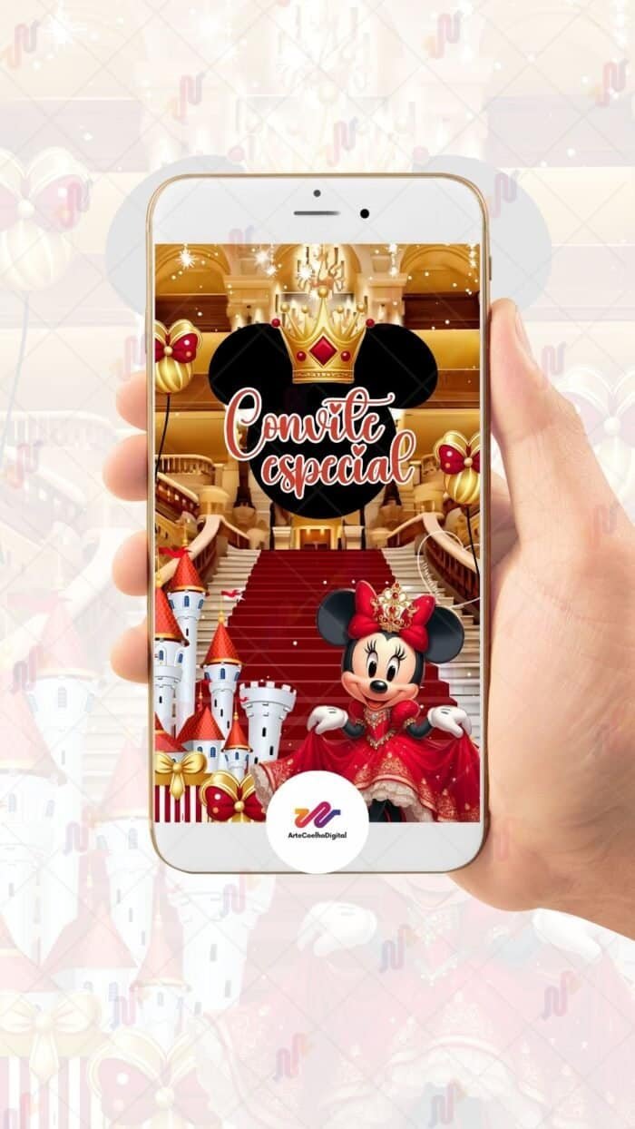 Convite Animado Plus Minnie Vermelha - Imagem 2