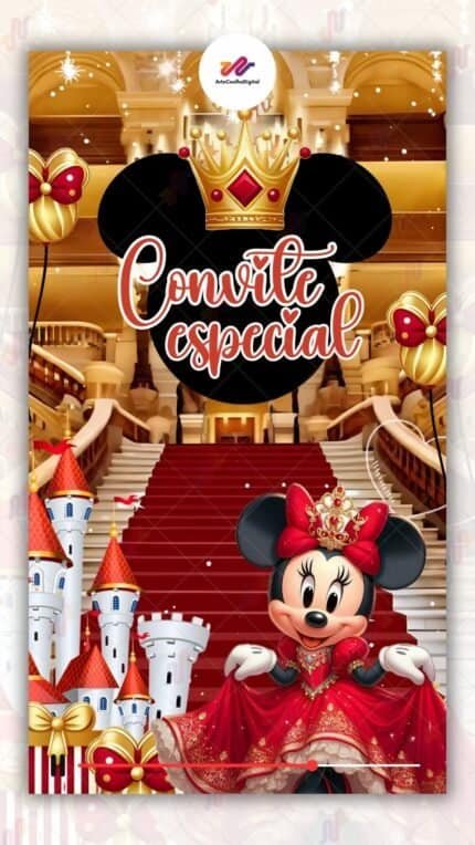Convite Animado Plus Minnie Vermelha