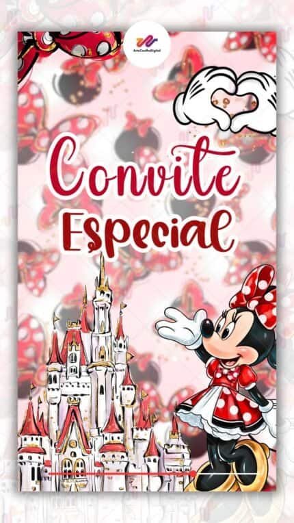 Convite Animado Plus Minnie Vermelha