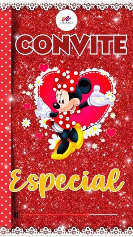 Convite Animado Plus Minnie Vermelha