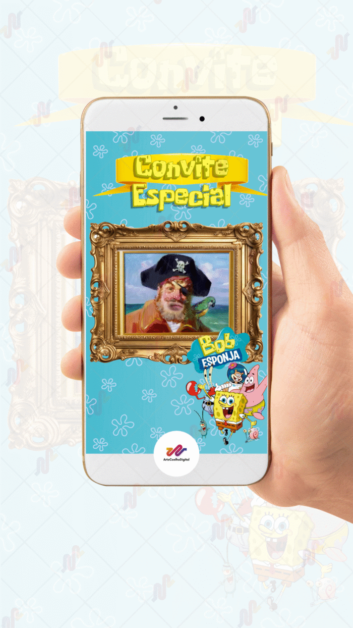 Convite Animado Plus Bob Esponja - Imagem 2
