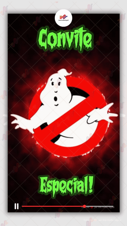Convite Animado Plus Os Caças-Fantasmas (GHOSTBUSTERS)